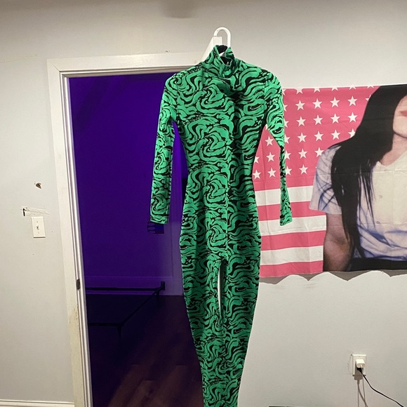 Zara Pants - Green Patterned Women's Jumpsuit